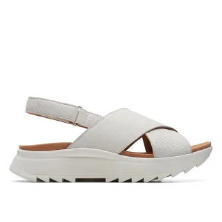 【Clarks】女鞋 Dash Lite Wish寬版交叉設計輕量涼鞋 厚底涼鞋(CLF71949S)
