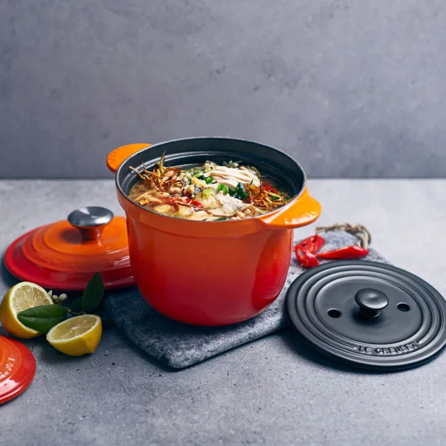 【Le Creuset】琺瑯鑄鐵萬用窈窕鍋18(巧克力棕-鋼頭)