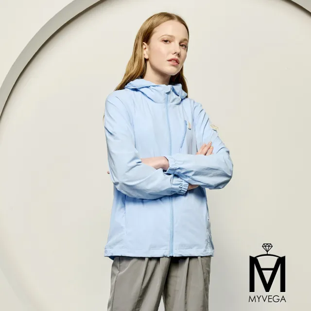 【MYVEGA 麥雪爾】MA涼感連帽充氣頸枕呼呼衣外套-男女款任選(防曬外套/罩衫/連帽外套)