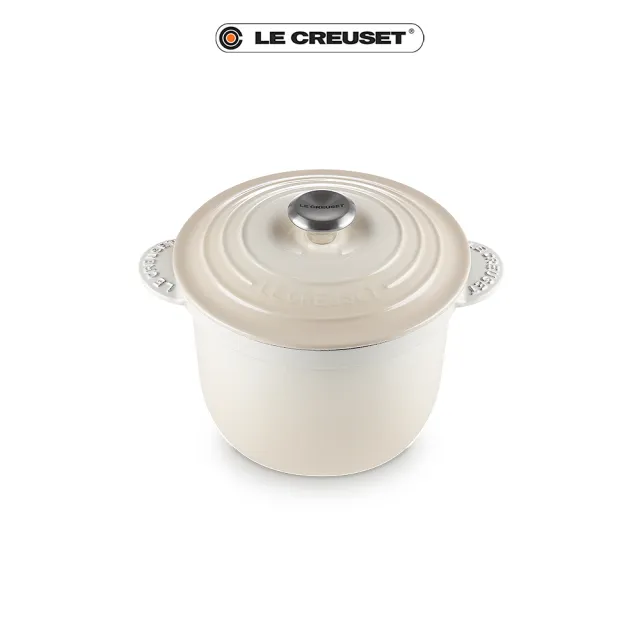 【Le Creuset】萬用窈窕鑄鐵鍋 20(蛋白霜-鋼頭-內鍋黑)