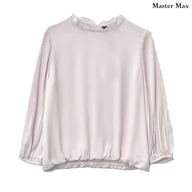 【Master Max】花苞領袖子細褶素面雪紡上衣(8327055)