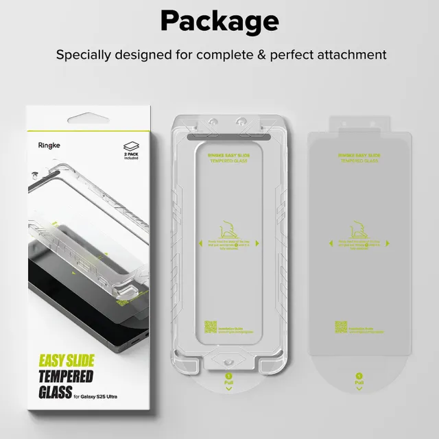 【Ringke】三星 Galaxy S25 / S24 / Plus / Ultra 易安裝鋼化玻璃螢幕保護貼－2入(Rearth 附安裝工具)