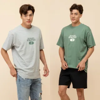 【NEW BALANCE】NB 文字短袖上衣_男性_綠/灰色_MT51527AG_MT51527DKJ(美版 版型偏大)