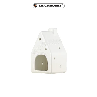 【Le Creuset】瓷器蕾絲花恬小屋造型燭台(蛋白霜)
