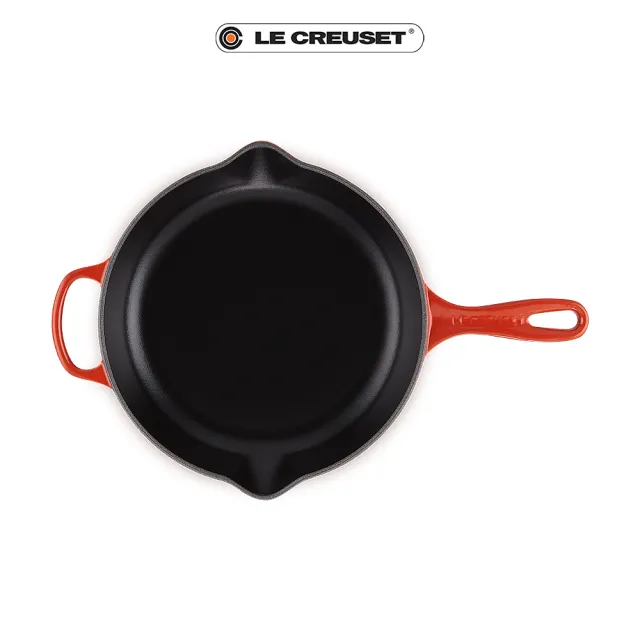 【Le Creuset】典藏琺瑯鑄鐵鍋單耳單柄圓煎盤26cm(火紅辣椒)