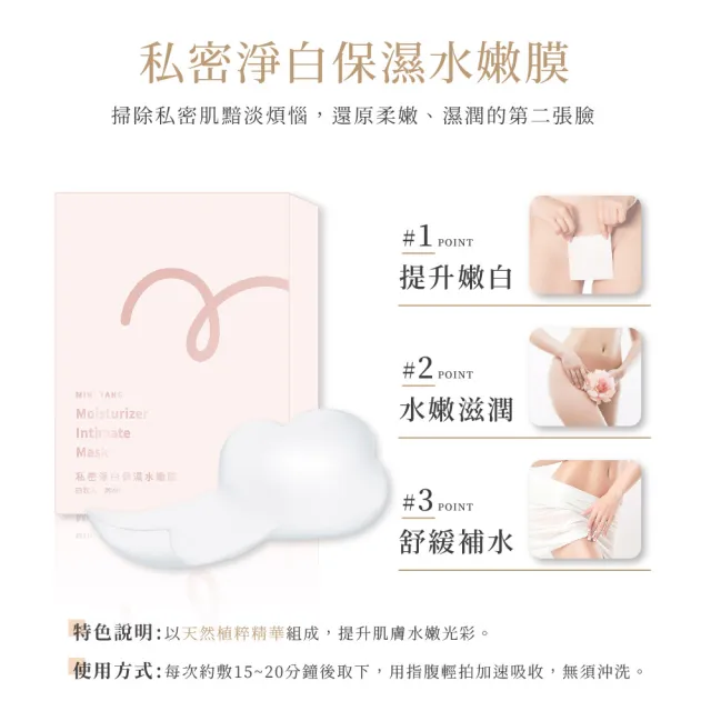 【MINI YANG】私密淨白保濕水嫩膜+私密嫩白乳(頂級私密肌保養超值組 保濕、鎖水、緊緻、嫩白)