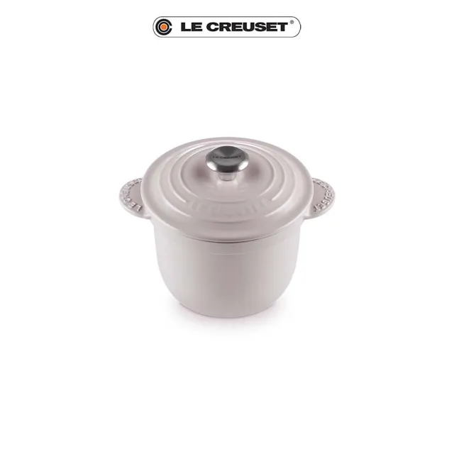 【Le Creuset】萬用窈窕鑄鐵鍋 18(柔粉紫-鋼頭-內鍋黑)