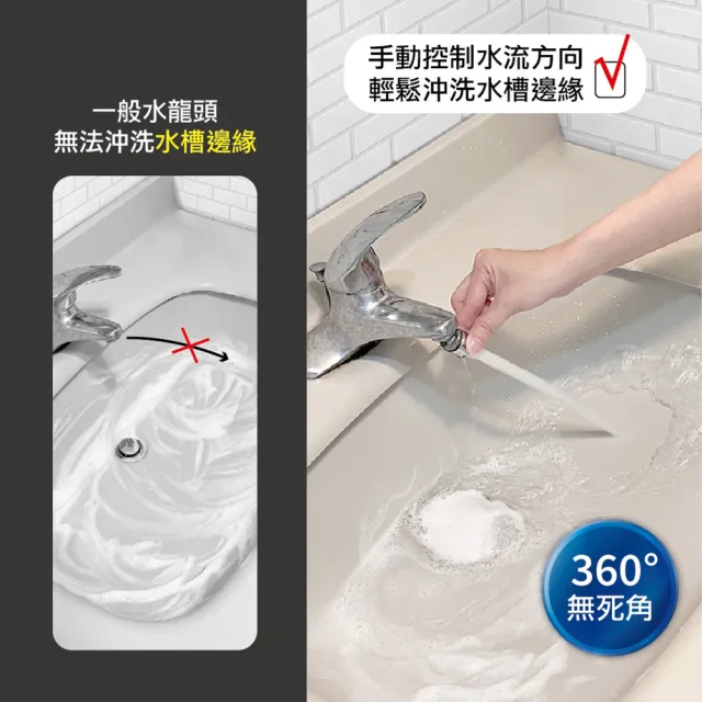 【MINONO 米諾諾】萬向起波器(起泡器 節水器 水龍頭延伸器 水龍頭轉接頭 增壓水龍頭 360°旋轉 廚房水龍頭)