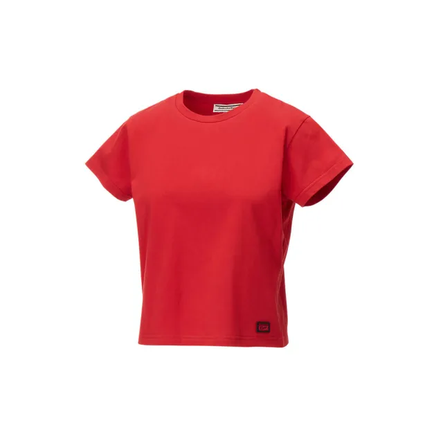 【Onitsuka Tiger】鬼塚虎 女款短版 LOGO 小標紅色上衣 (2182B480-600)