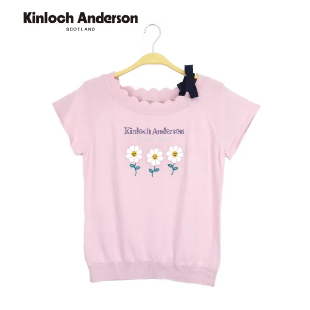 【Kinloch Anderson】氣質花朵肩帶設計針織上衣(KA1289008 桃紅)