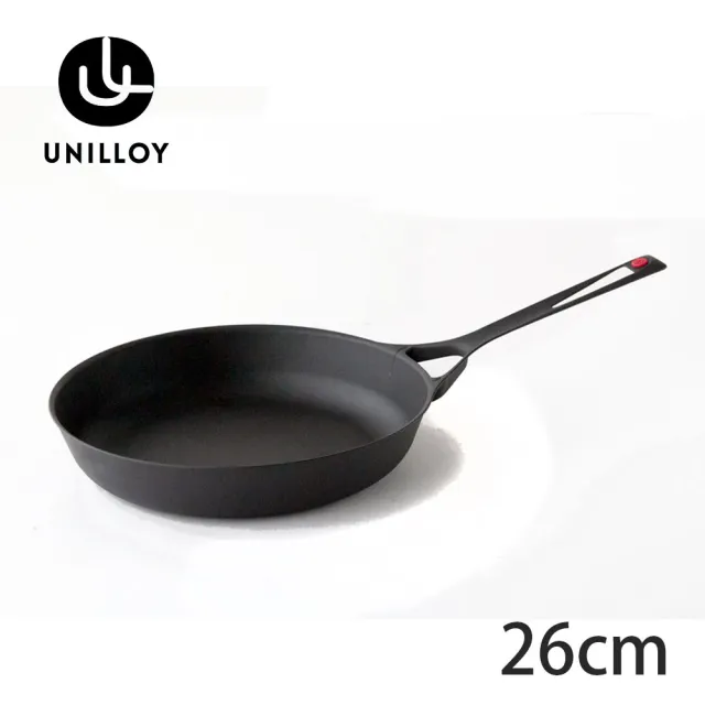 【Unilloy】極輕薄鑄鐵平底鐵鍋26cm(附鍋蓋)
