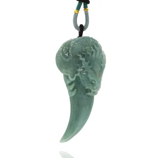 【喜緣玉品】天然翡翠玉龍之牙．權威在握玉珮(直)