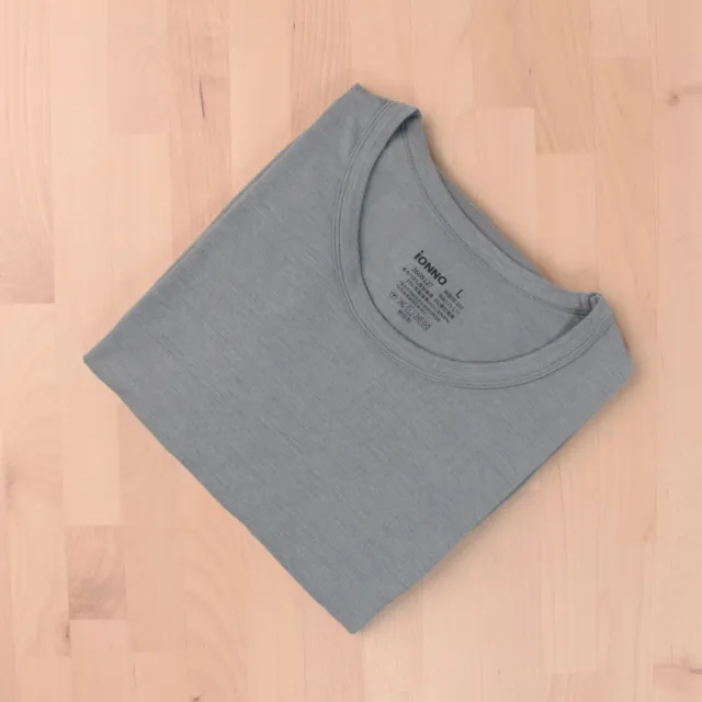 【EASY SHOP】iONNO-石墨烯科技保暖衣-深層循環保暖蓄溫男長袖上衣-發熱衣(藍天灰)
