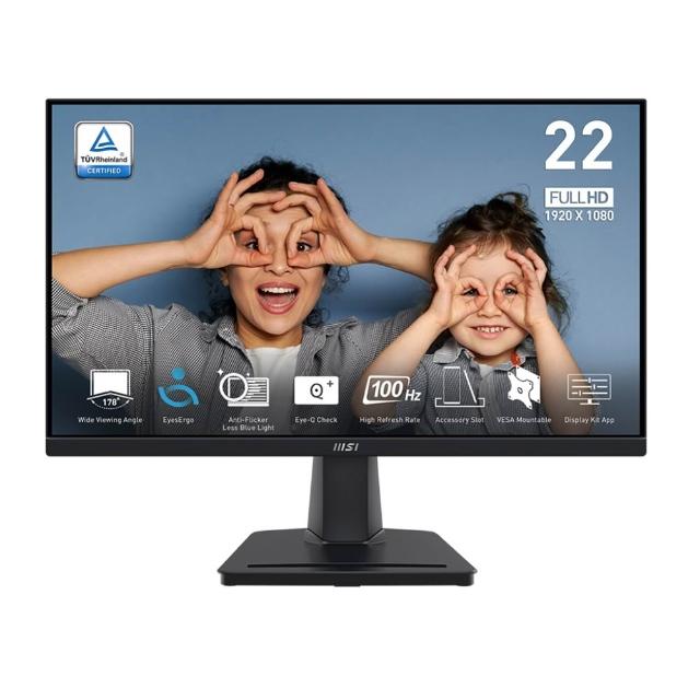 2入組★【MSI 微星】PRO MP225V 22型 100Hz 平面美型商用螢幕(TUV護眼認證/HDMI/1ms)