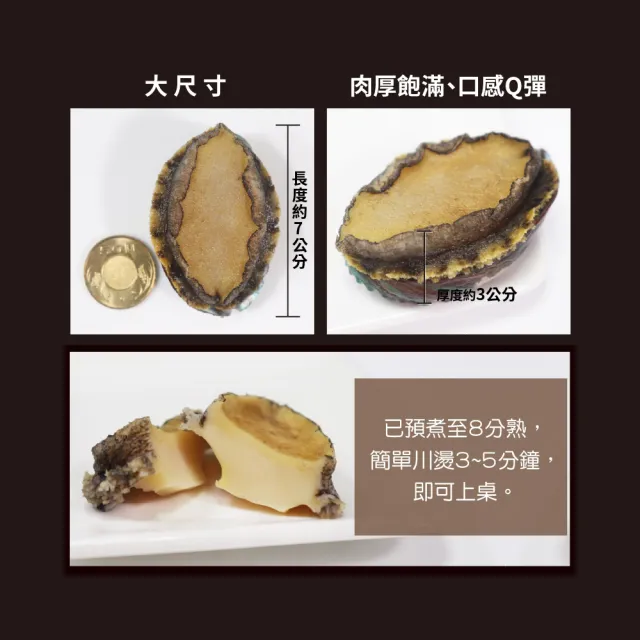 【無敵好食】厚肉帶殼鮑魚x2包組(2包_每包1kg/包_12粒入)