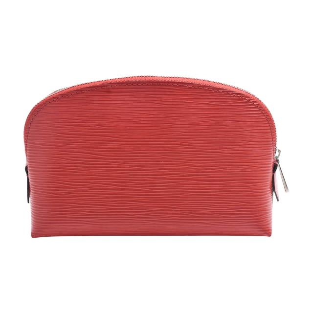 【Louis Vuitton 路易威登】M41114 經典EPI牛皮立體條紋拉鍊化妝包(紅色)