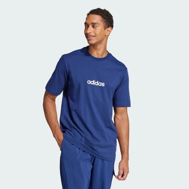 【adidas 愛迪達】ESSENTIALS LINEAR 短袖上衣 T恤 男 JE8999