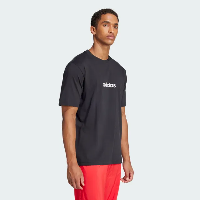 【adidas 愛迪達】ESSENTIALS LINEAR 短袖上衣 T恤 男 JE8993