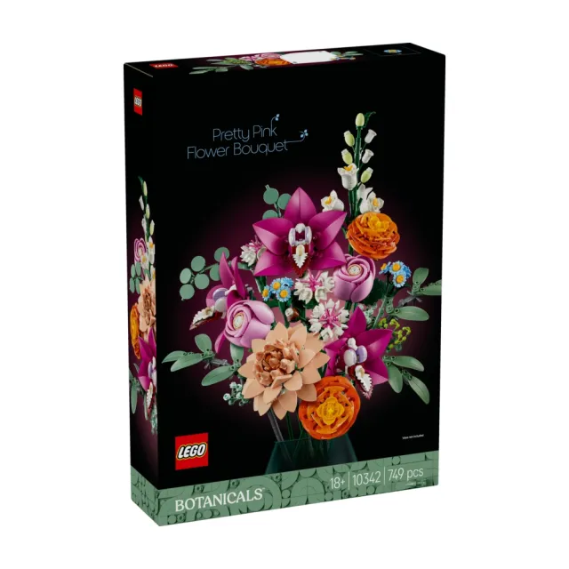 【LEGO 樂高】Botanicals 10342 優雅粉紅花束(花藝 居家擺設 積木 玩具模型 母親節)