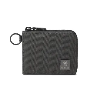 【PORTER INTERNATIONAL】低調奢華MELODY L型短夾(靜謐灰)