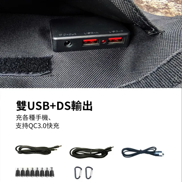 太陽能板 充電板 30W 太陽能發電板( 充手機 行動電源 可折疊 雙USB+DC輸出 防災 應急)