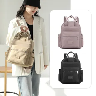 【samore】韓系牛津布防潑水純色雙肩包 休閒多功能女士後背包  通勤包 百搭女包 側背包