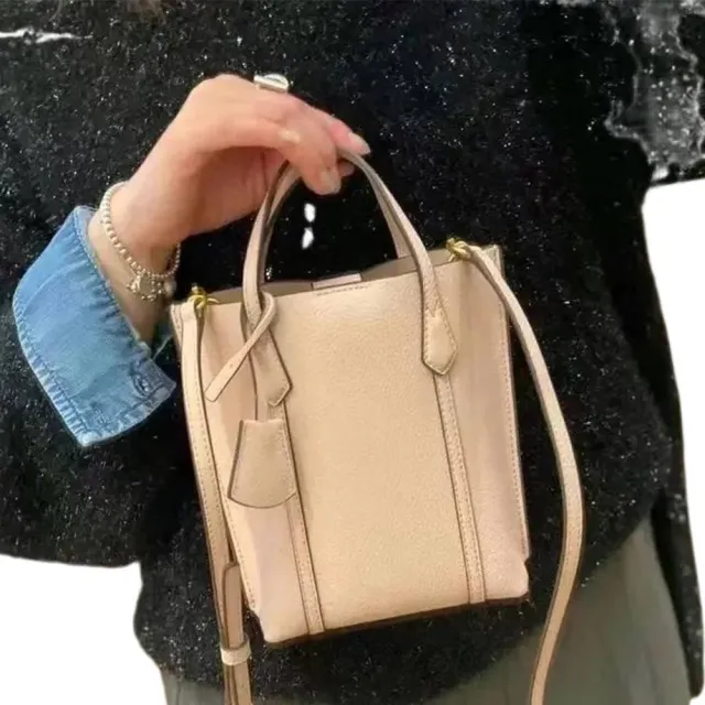 【TORY BURCH】TB 專櫃款 Mini Perry Tote 皮革 迷你手提包斜背包(贈原廠防塵袋紙袋送禮)