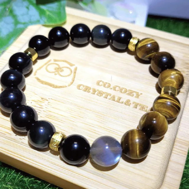 【Cozy 世界水晶原礦與茶】抗負能量水晶手鍊手機掛組(結合多巴胺美學打造視覺享受及內在幸福愉悅的能量)