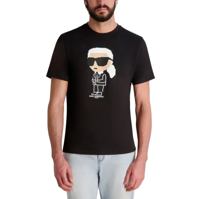 【KARL LAGERFELD 卡爾】NFT 數碼IKONIK短袖男TEE 黑(原廠公司貨)