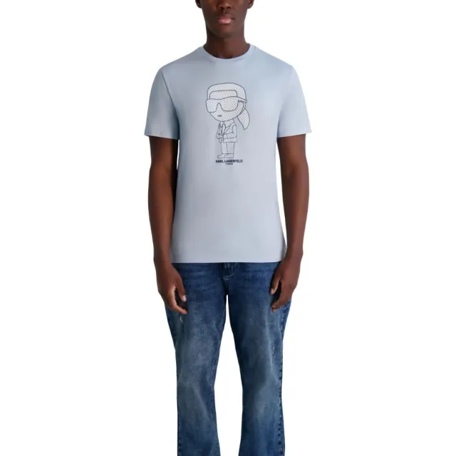 【KARL LAGERFELD 卡爾】NFT IKONIK DOT短袖男TEE 天藍(原廠公司貨)