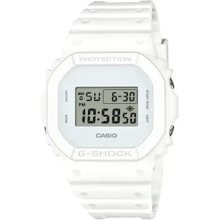 【CASIO 卡西歐】G-SHOCK 絕對強悍純白方形電子錶 禮物(DW-5600WW-7/速)