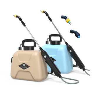【kingkong】5L手持霧化電動噴霧器 園藝澆花增壓水槍 1.5m吸水管(消毒槍 噴水壺 澆花壺 噴霧器)
