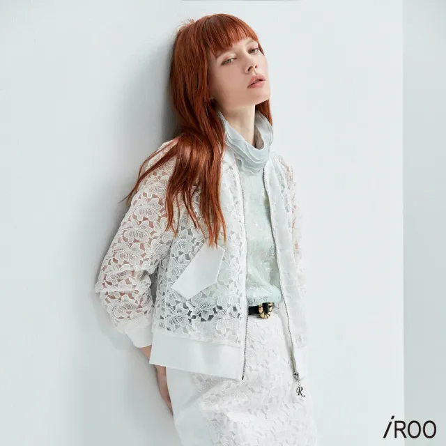 【iROO】經典蕾絲棒球外套