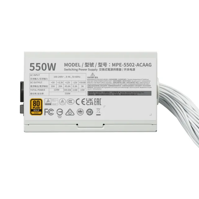 【Cooler Master 酷碼】MWE Gold V3 550W 金牌/直出線/ATX3.1/5年保