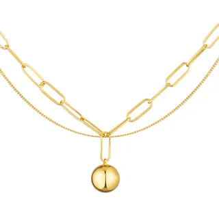 【Just Gold 鎮金店】輕奢 金球純金項鍊
