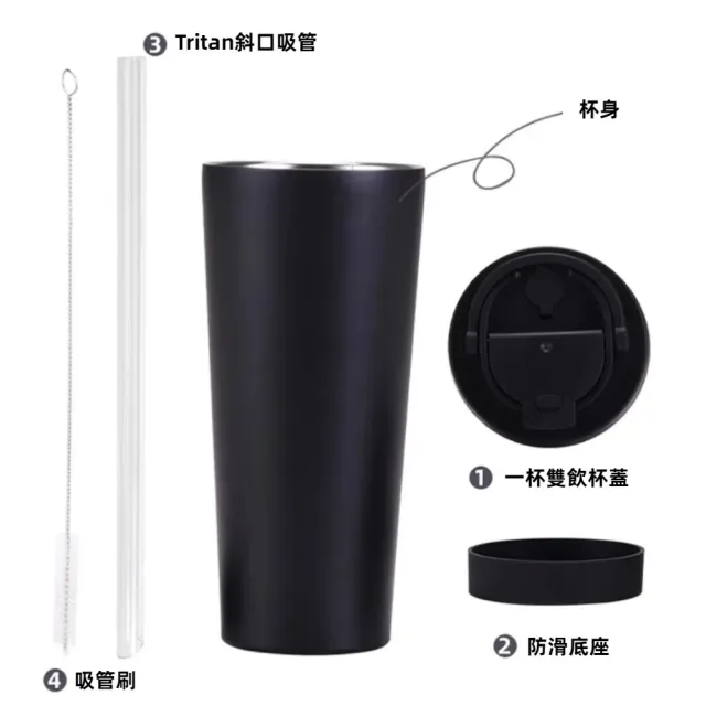 【A&R】馬卡色系陶瓷塗層珍珠奶茶吸管杯 雙飲款 贈Tritan珍珠吸管 830ML(環保 保冰 保熱 咖啡杯 禮物)