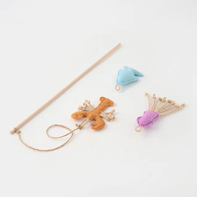 【MUJI 無印良品】限定/貓用玩具/逗貓棒/海洋生物(蝦/螃蟹)