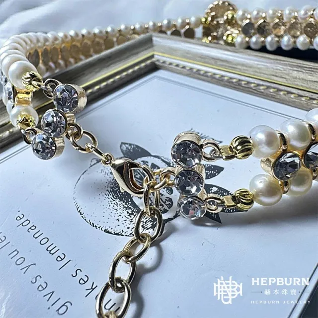 【赫本珠寶】($5980)復古風雙層無核極光白色珍珠項鍊