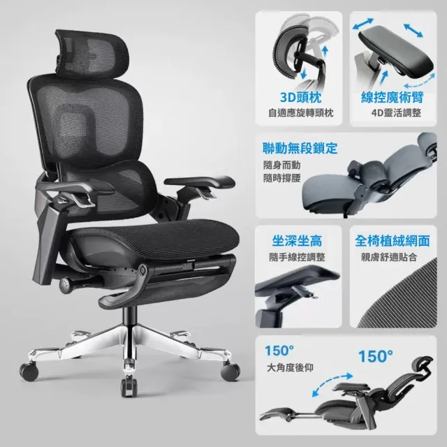 【YOKA佑客家具】太空懸浮 全網 滑翔椅-免組裝(人體工學椅 辦公椅 電腦椅 電競椅)