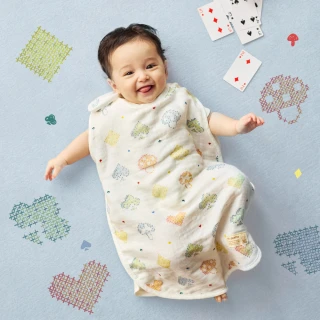 【Hoppetta】蘑菇森友會天絲三層紗防踢背心(0~3歲 日本製涼感透氣輕盈)