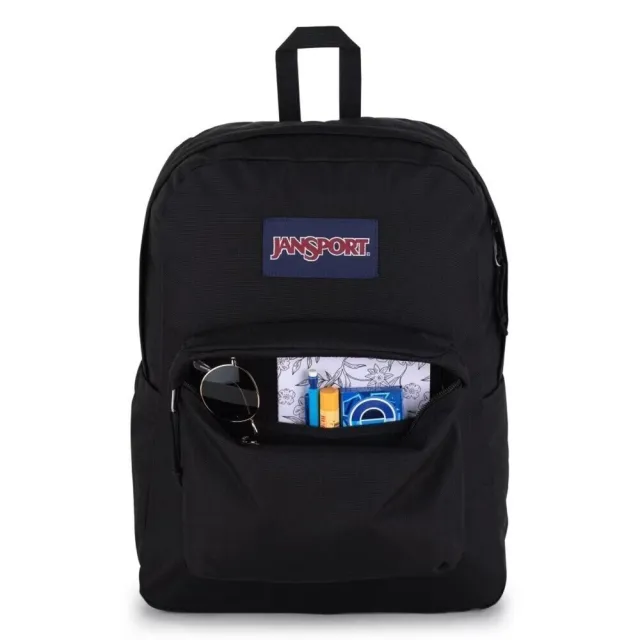 【JANSPORT】雙11 SUPERBREAK PLUS 後背包 後背包 運動包 雙肩背包 黑(JS0A4QUE008)