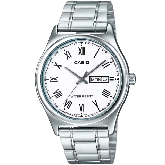 【CASIO 卡西歐】卡西歐經典鋼帶男錶-白(MTP-V006D-7B) 雙11