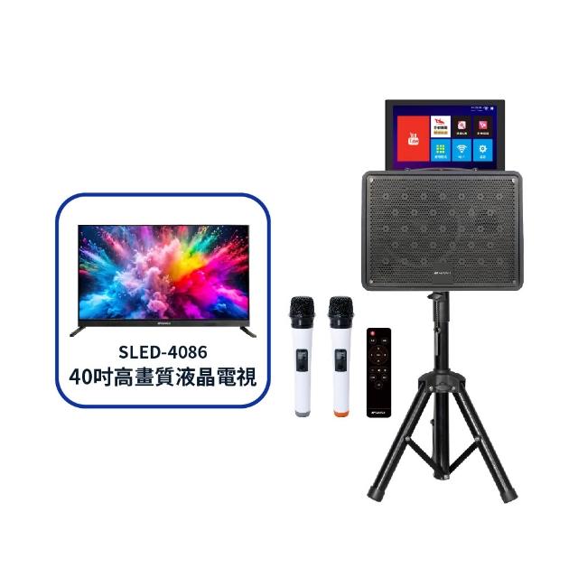 【SANSUI 山水】1+1超值組-14.1吋安卓觸控可旋轉螢幕卡拉OK+40型FHD液晶顯示器(K-DVD300+SLED-4086)