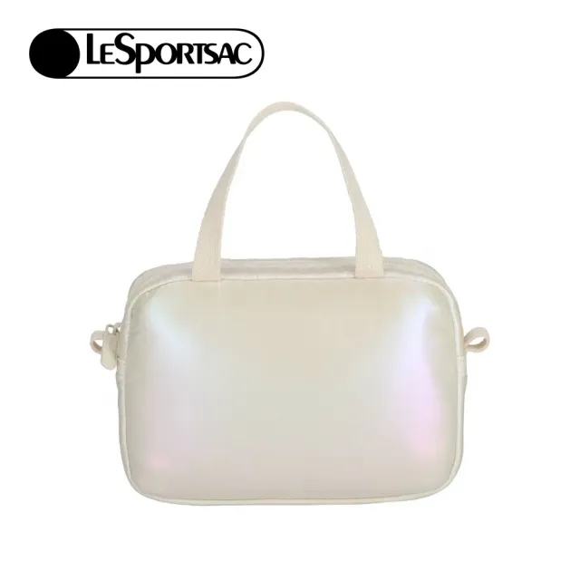 【Lesportsac】珍珠奶油色手提化妝包 收納包 盥洗包 送禮 禮物 推薦 女包(漸層光影)