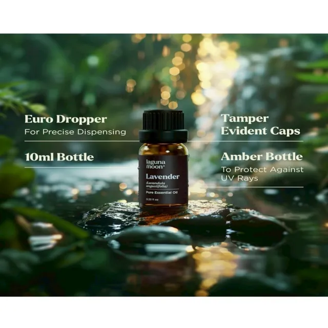 【美國Lagunamoon】超濃縮香薰純精油精裝套組禮贈盒12瓶/組(搭薰香擴香加濕器台芬芳香石泡澡按摩擴散香氣)