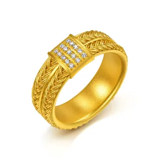 【點睛品】金穗鑽福 鑽石黃金戒指