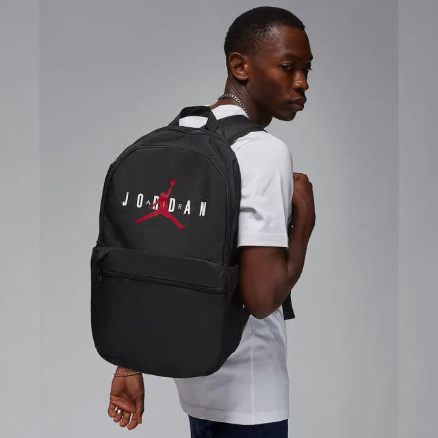 【NIKE 耐吉】JORDAN喬丹 HBR經典黑色雙肩包 運動包裝備後背包平板收納包大空間13吋筆電包(JD2413006AD005)