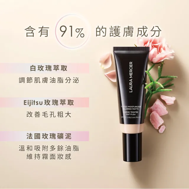 【LAURA MERCIER 蘿拉蜜思】柔焦光感保濕潤色霜45ml(SPF30 隔離 妝前乳 防曬 底妝 懶人霜)