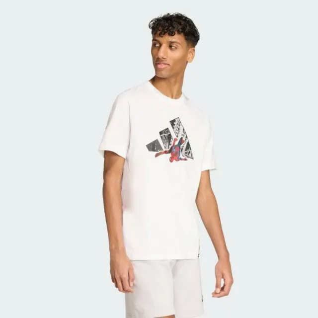 【adidas 愛迪達】M Spiderman T-s 男 T恤 運動上衣 休閒短袖 蜘蛛人 白 亞版(JW8842)
