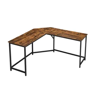 【hoi! 好好生活】VASAGLE 工業風L型書桌/電腦桌1.4M-鐵鏽棕 LWD73X(租屋族/DIY家具)